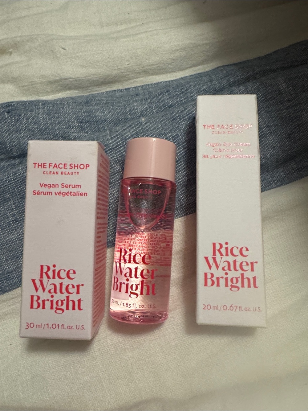 Rice Water Bright Vegan lot - serum, cleansing oil , eye cream